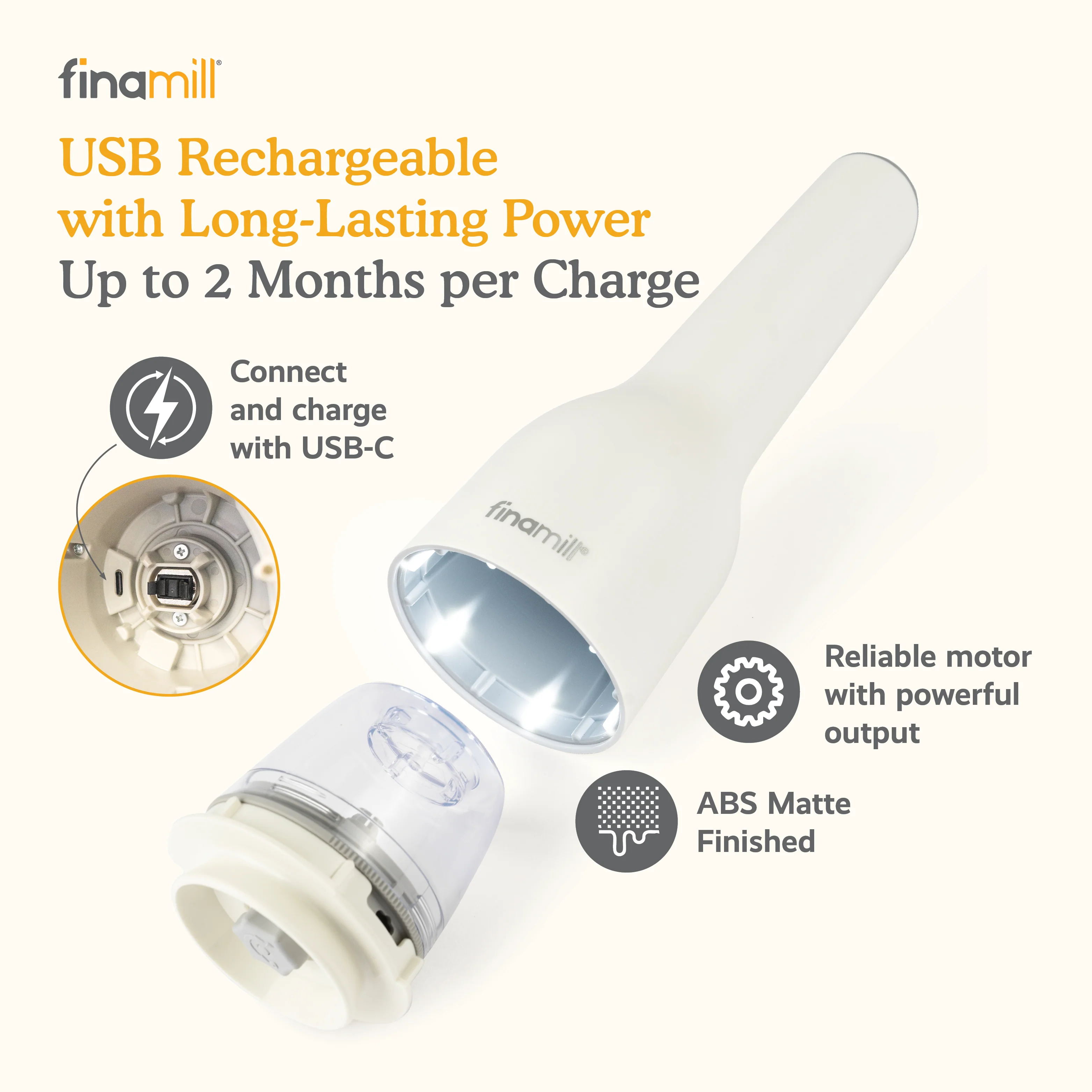 FinaMill Rechargeable Mill - Pepper & Spice Grinder in One - Image 11