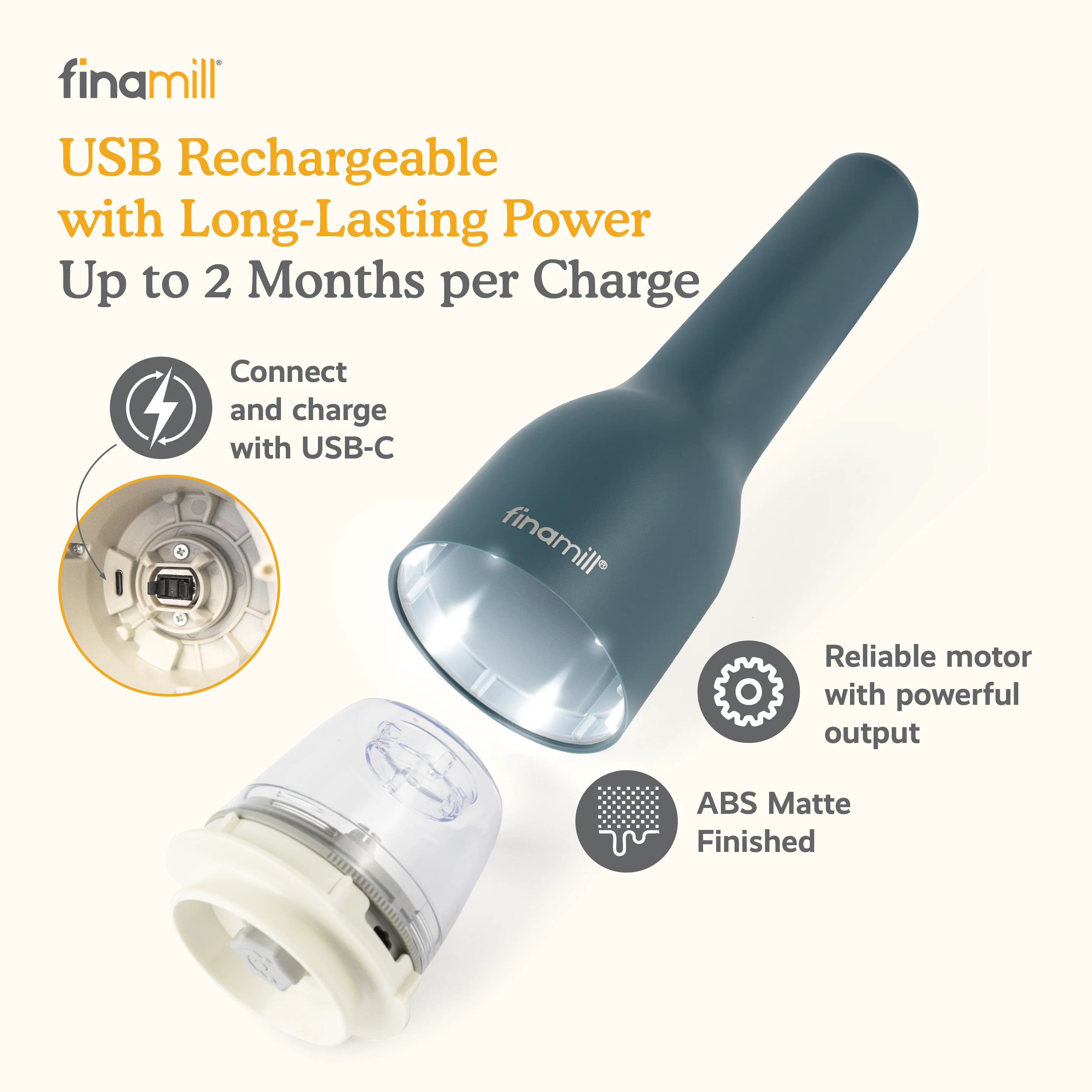 FinaMill Rechargeable Mill - Pepper & Spice Grinder in One - Image 14