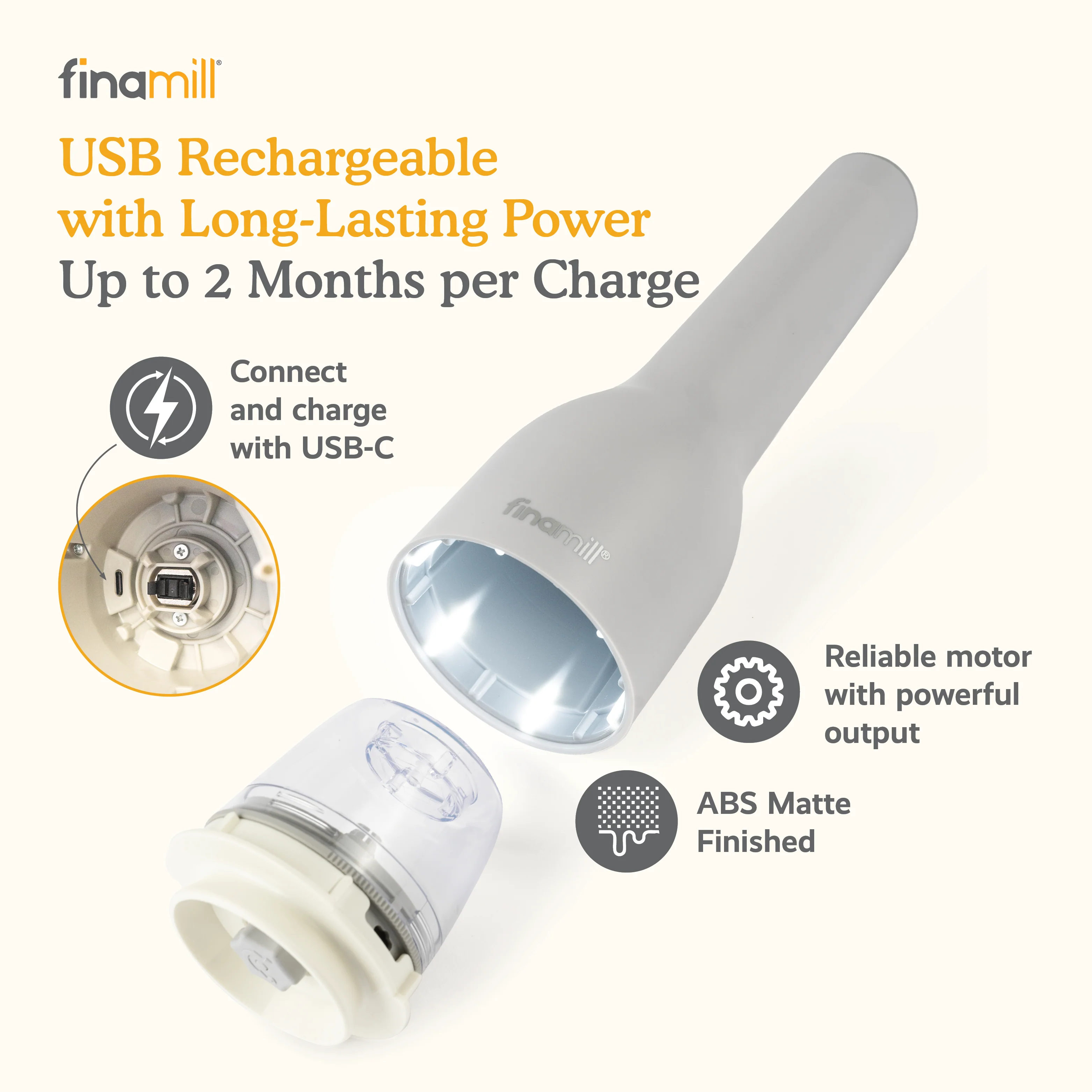 FinaMill Rechargeable Mill - Pepper & Spice Grinder in One - Image 25