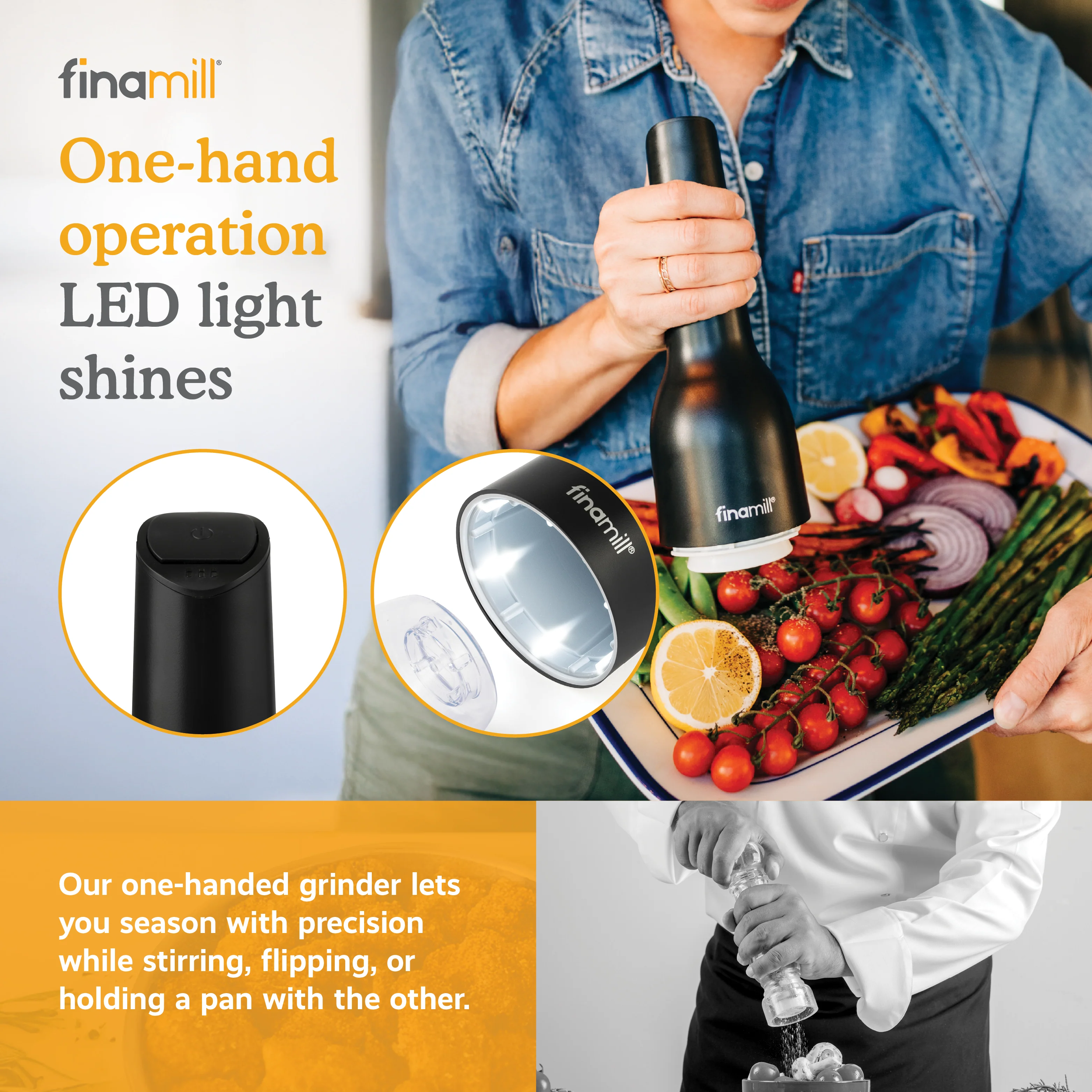 FinaMill Rechargeable Mill - Pepper & Spice Grinder in One - Image 3