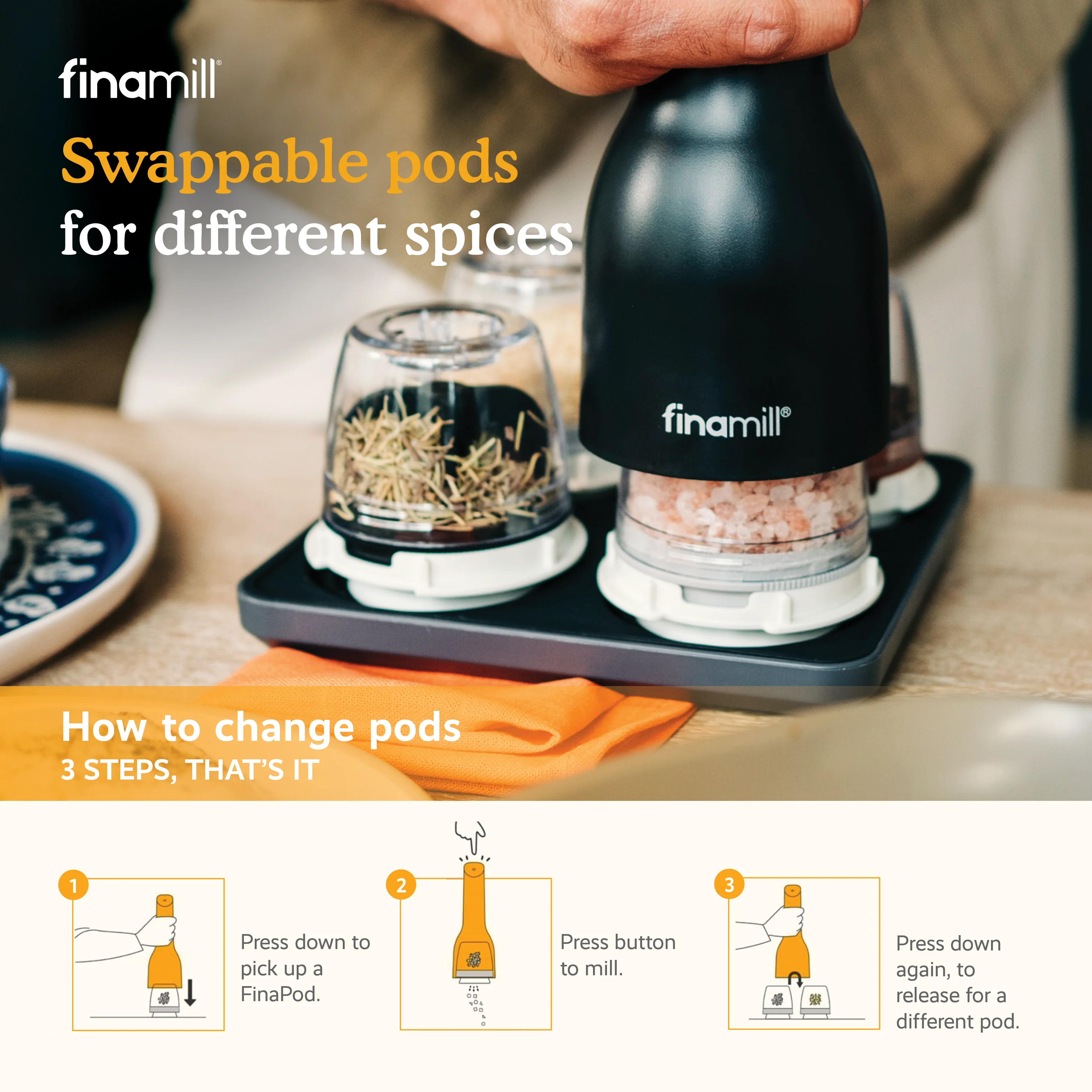 FinaMill Rechargeable Mill - Pepper & Spice Grinder in One - Image 4